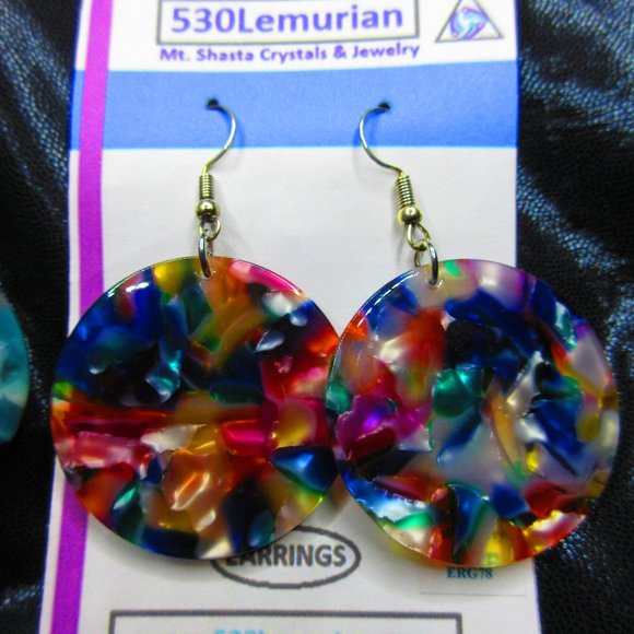 Fashion Acrylic Earrings Set of 2 Different Pairs Lot - Picture 3 of 4